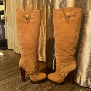 Authentic Christian Louboutin Suede Knee-High Boots, size 36 (US6)